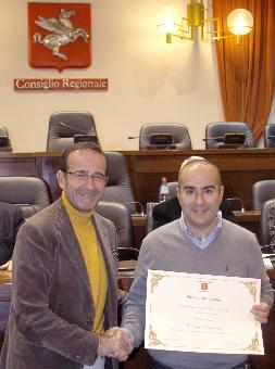 Fabrizio Morviducci con il presidende del consiglio regionale toscano, Riccardo Nencini, 2009